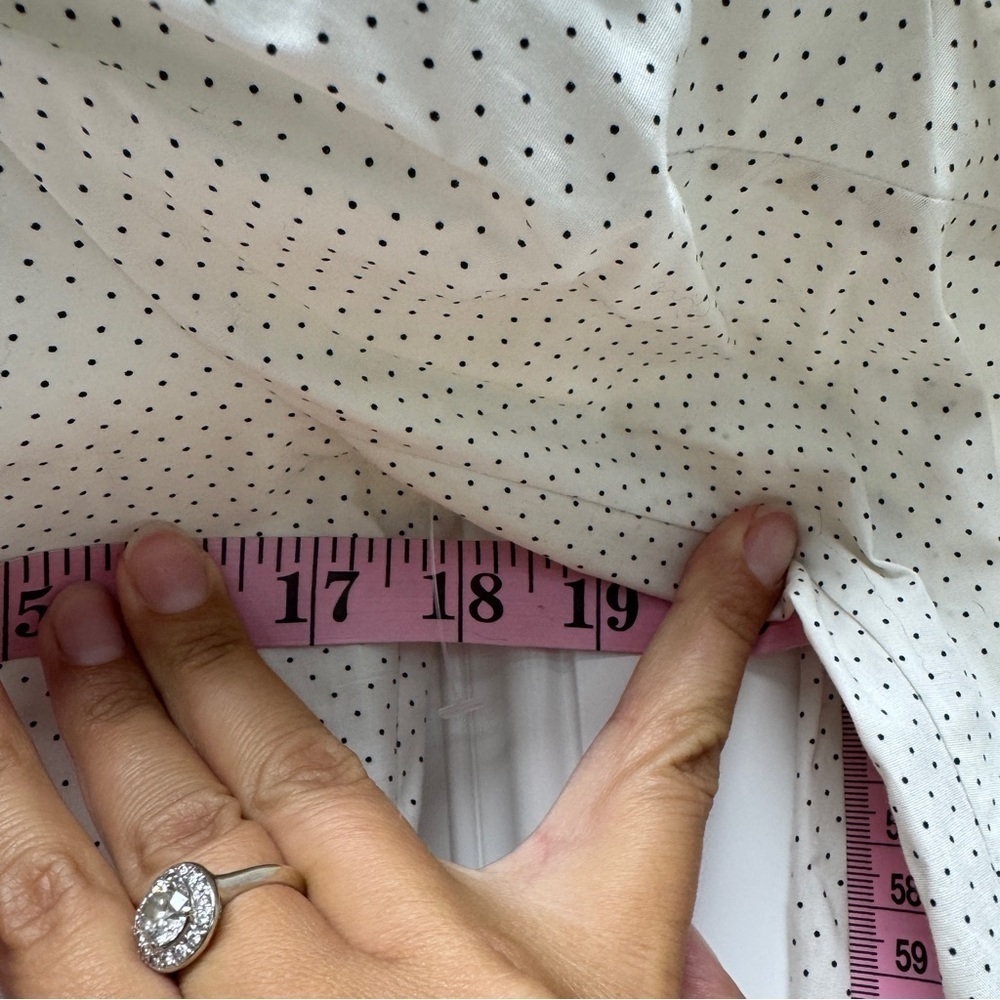 Veronica Beard Candice Pouf Sleeve Buttondown Shirt Polka Dot Print White Black - Picture 11 of 12